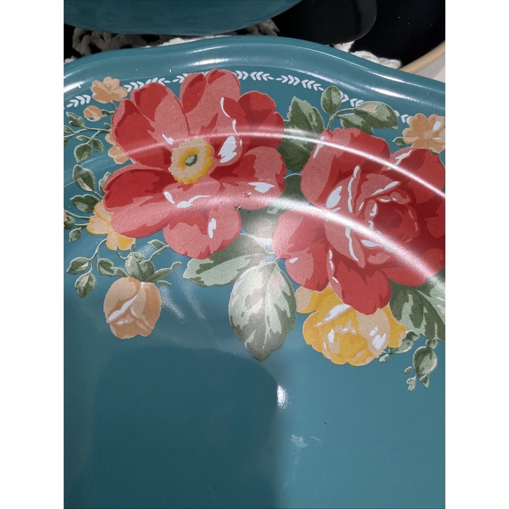 The Pioneer Woman Vintage Floral Teal Salad Plates 8.5" Set of 5 - Picture 6 of 6
